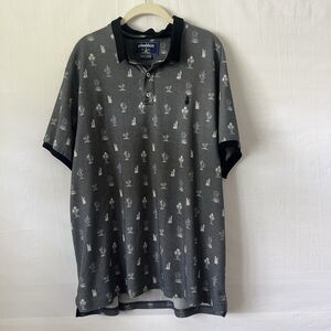 Chubbies Polo Shirt Men's Size 2XL Pineapple Desert Cactus Print Geometric